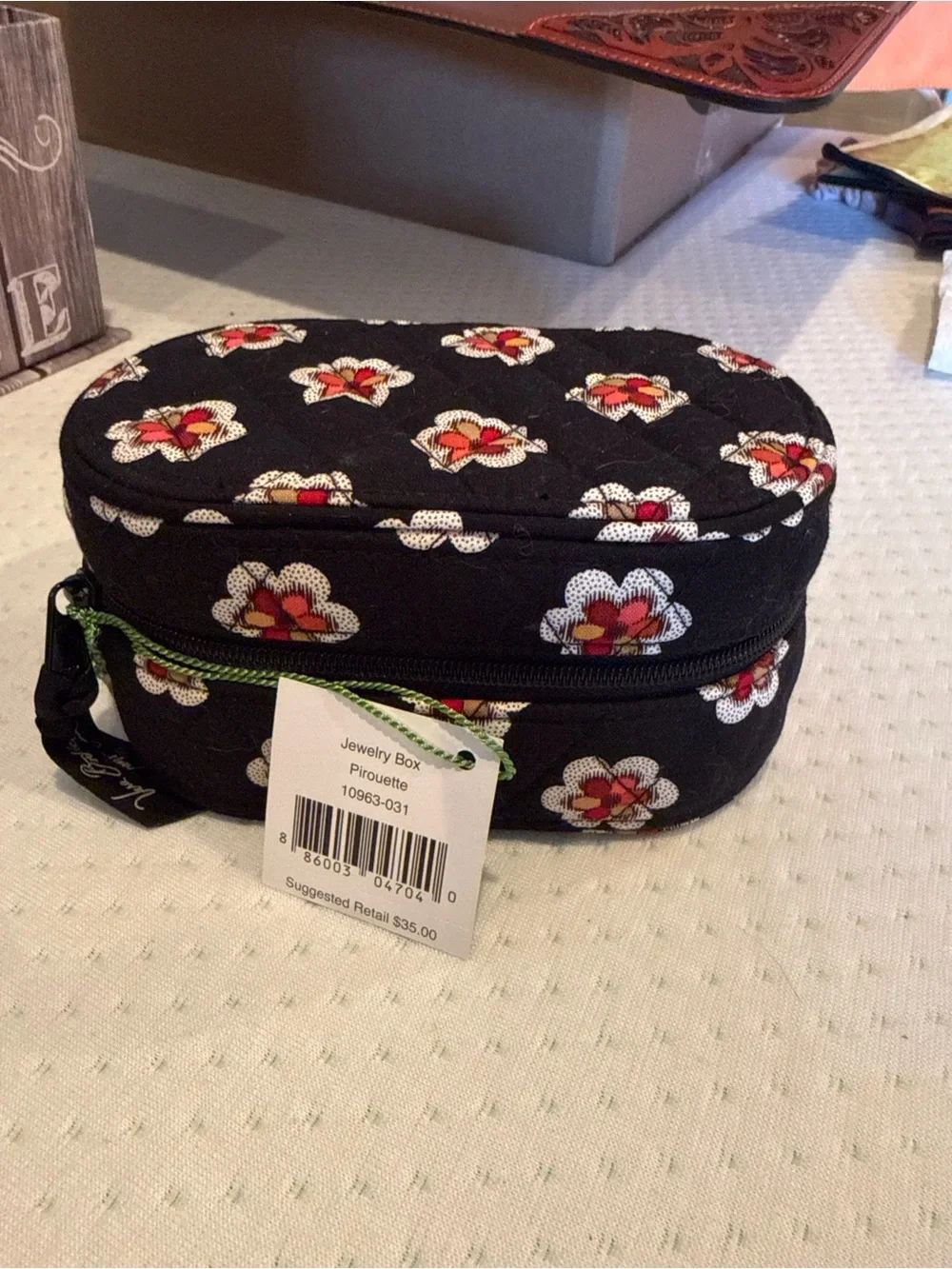 Vera Bradley NWT 3pc Set - Pirouette - jewelry box, glass case and small makeup